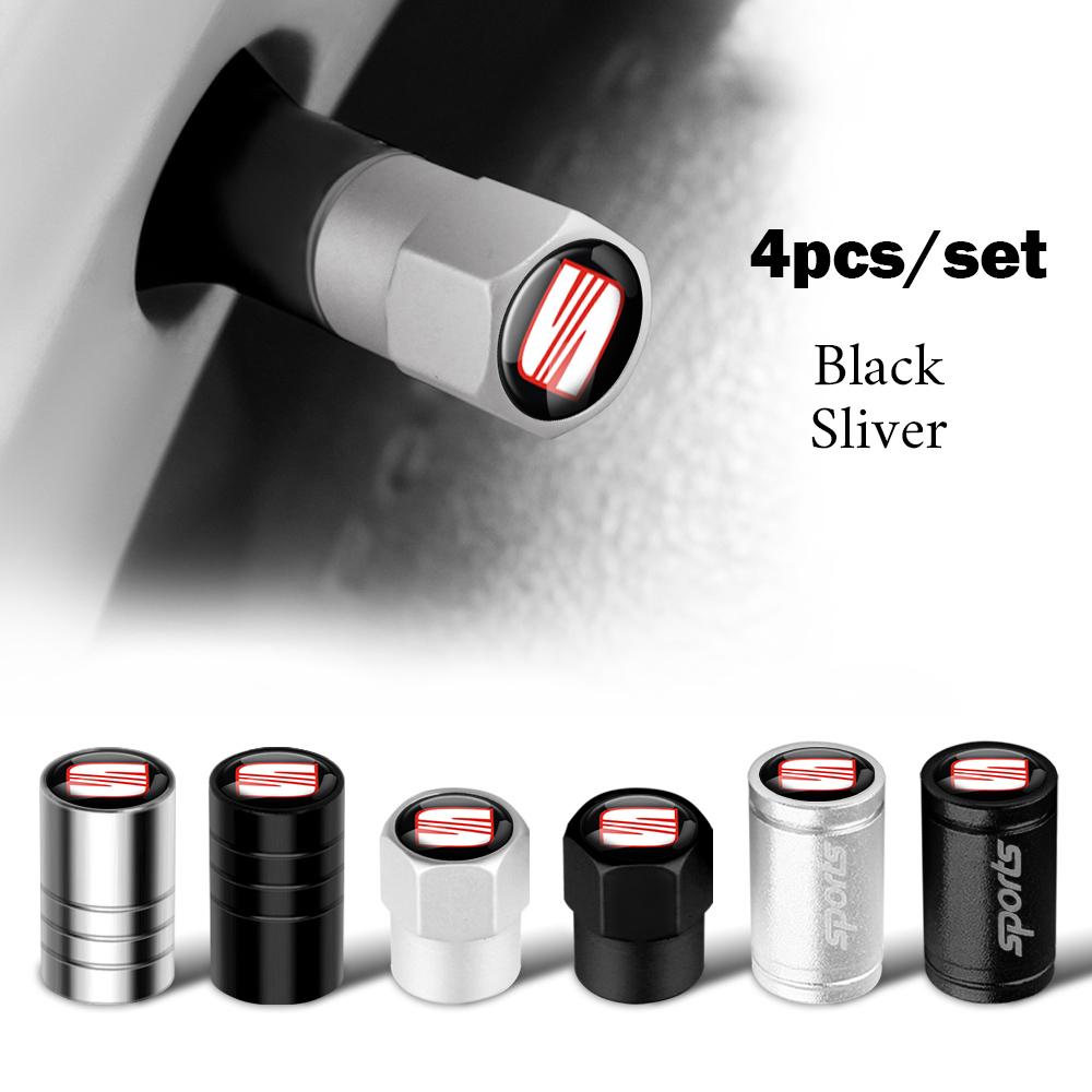 yssh3 4Pcs Metal Car Wheel Tire Valve Stem Caps Covers For Seat Mk3 5f 1p Ibiza 6l 6j Arosa Ateca Altea FR Arona Cupra Exeo Tarraco