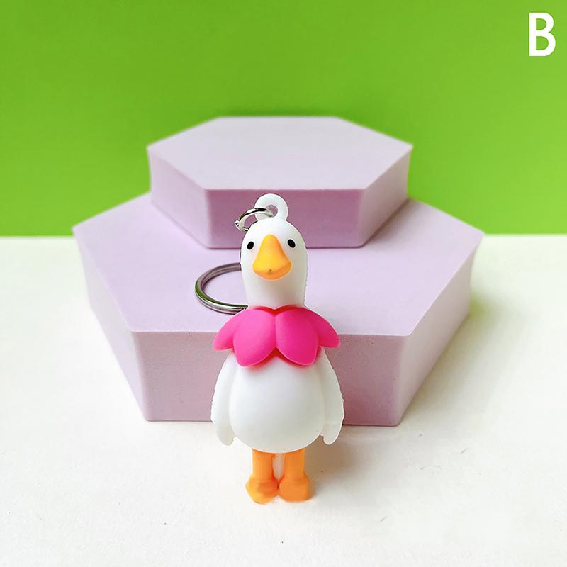 Милый брелок в виде цветка утки, животного, для женщин, мужчин, друзей, подарок, креативный, забавный, мультяшный, гусь, кукла, сумка, брелок для автомобиля