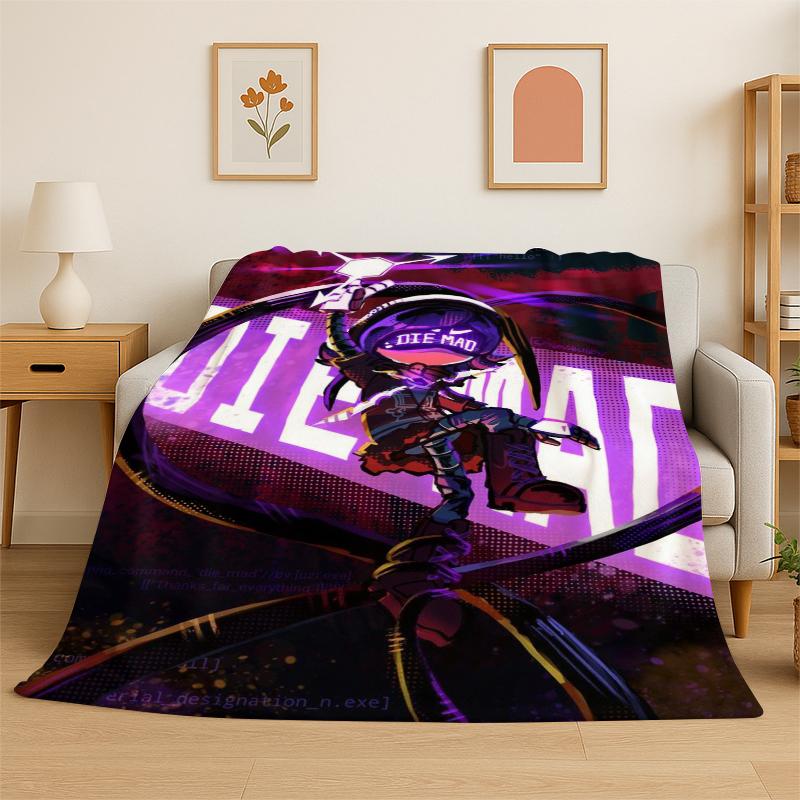 Cartoon Murder Drones Uzi V Robot Flannel Blanket Soft Warm Throw Blanket for Bedroom Living Room Bed Travel Camping Picnic