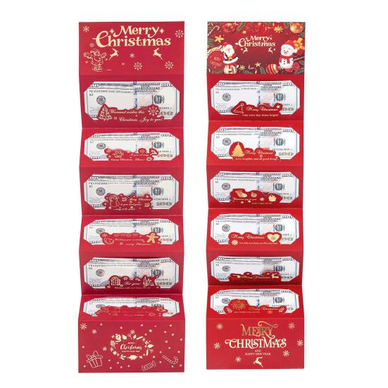 Christmas Cash Gift Envelope 6 Slots Money Gift Card Holders for Cash DIY Holiday Envelope Xmas Party Gifts for Kids Teens Women Men