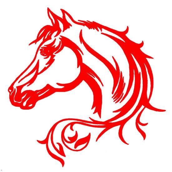 Fashion Horse Head Reflective Car Truck Vehicle Body Window Decals Sticker Decor