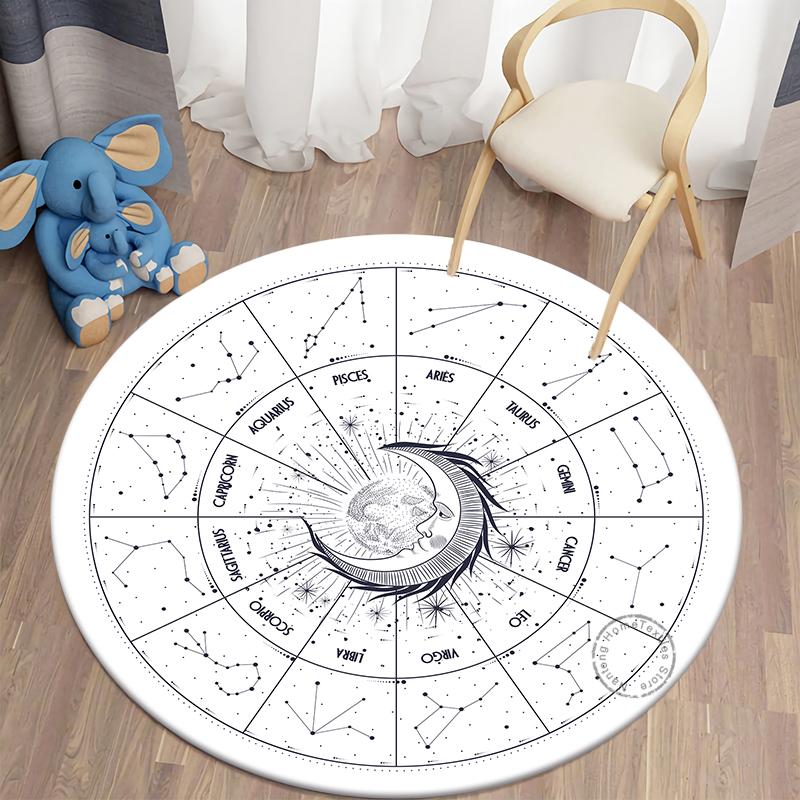 Загадочный круглый ковер, коврики для гостиной, богемный коврик для гостиной, коврик для спальни, ковер для ванной, украшение для дома