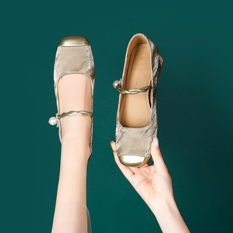 Туфли Мэри Джейн с квадратным носком и толстым каблуком, одинарные туфли, комбинированные одинарные туфли, знаменитость женского пола с ципао