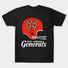 Мужская черная футболка с принтом Несуществующая команда по американскому футболу New Jersey Generals Шлем Печать теплопереносом без вырезания Хлопковая футболка