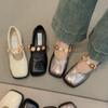 Модная мягкая летняя обувь женские туфли на каблуке женская обувь квадратный носок 2025 новинка на каблуках платье удобные Мэри Джейн весенняя обувь на