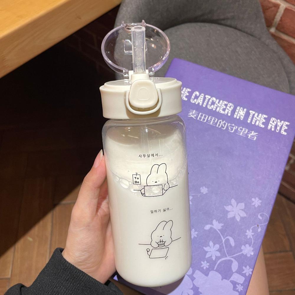 520ml with Straws Water Bottles Spill Proof Sport Tea Cup Creative Sippy Cup  Toddlers