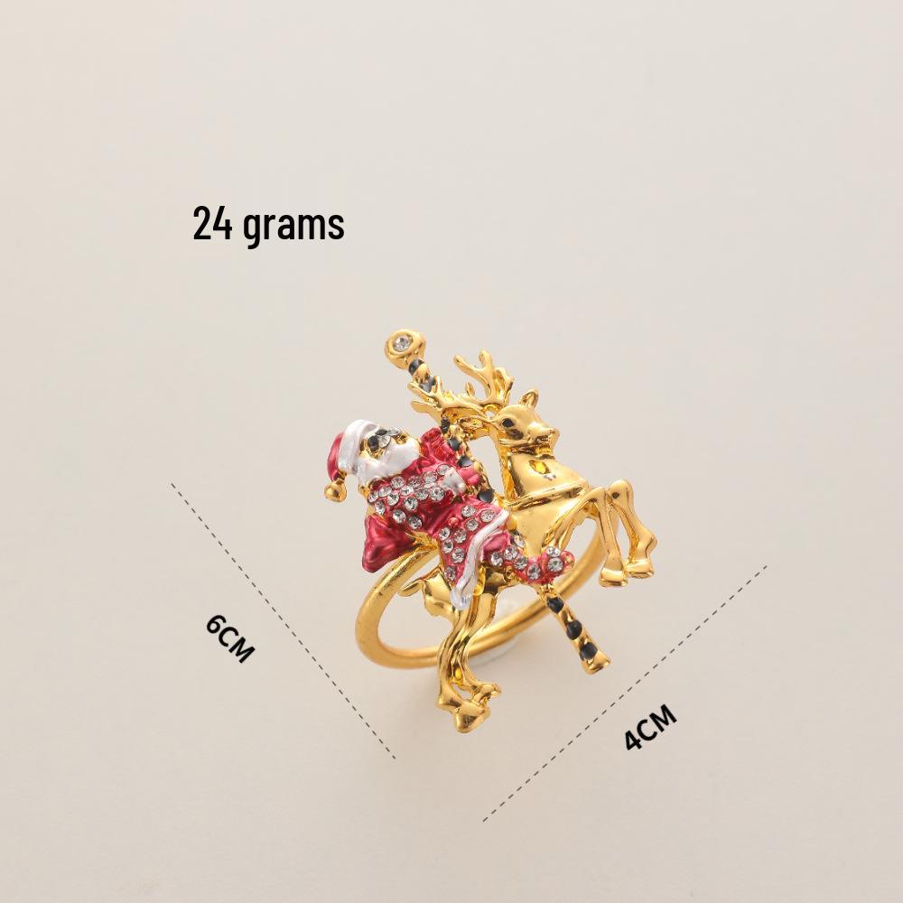 Cross-Border Christmas Napkin Rings: Tree, Reindeer, Wreath, Bells, Candy Cane, Snowflake Hotel Decorations