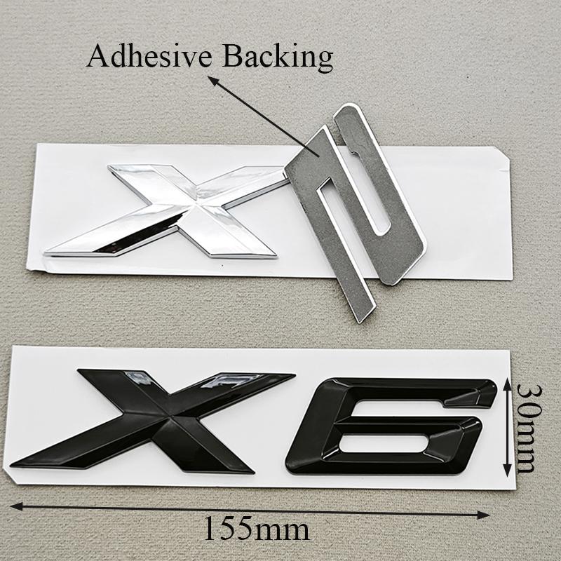 3D ABS Black Chrome Car Letters Rear Trunk Badge X5 X6 Logo Emblem Decals For BMW X5 X6 F15 G05 F16 G06 Sticker Auto Accessories NM9
