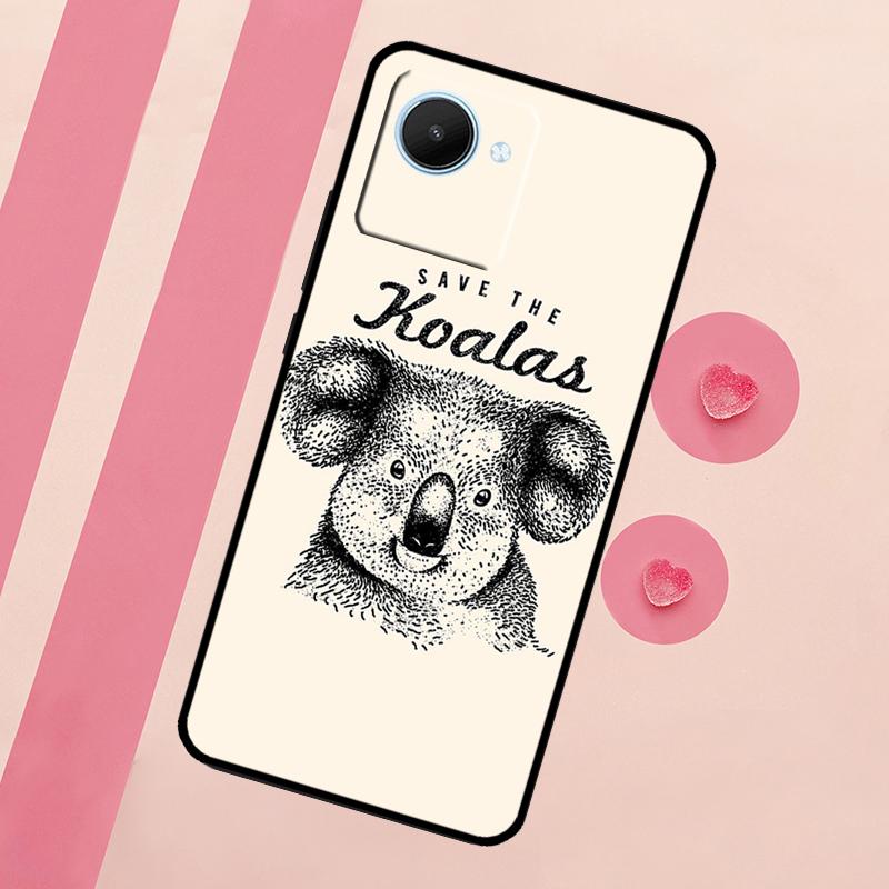 Cute Australia Koala Art Case For Realme 11 Pro Plus 10 9 GT Neo 5 3 3T C11 C15 C25s C21Y C30 C31 C33 C35 C53 C55