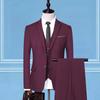 Men's Slim Fit Three-Piece Suit, Multi-Color British Wedding Tuxedo, Plus Size Groomsman Set