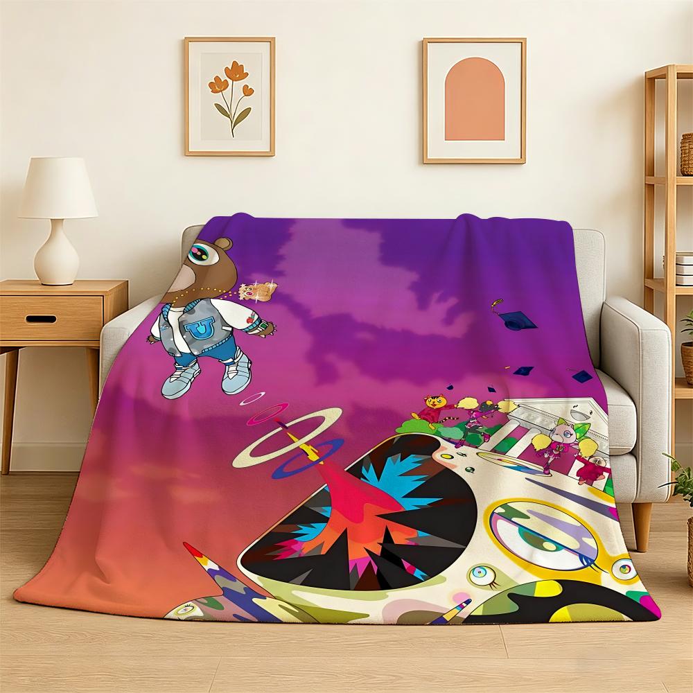 Rapper Star YE Kanye West Throw 240g Flannel Blanket Lightweight Soft Skin-friendly Summer Thin Throw Blanket