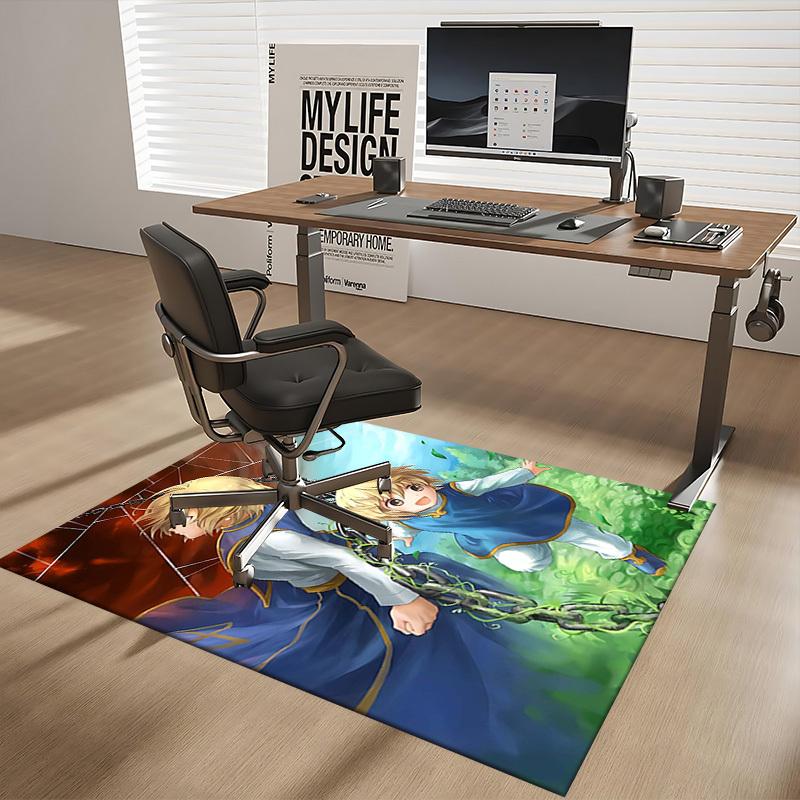 1pc Anime Character Design Office Chair Mat - Fantasy Decorative Carpet for Anime Lovers, Suitable for Home Office, Living Room, Bedroom, Game Room, D
