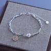 925 Silver Diamond-Studded Butterfly Bracelet Women's Fashion Temperament Flower Adjustable Jewelry