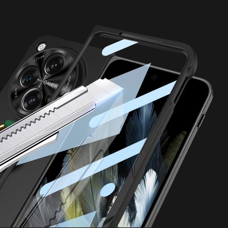 Ремешок на запястье и чехол-кольцо для OPPO Find N3. Тонкий жесткий противоударный чехол из ПК для Find N3. Капа со стеклянной пленкой.