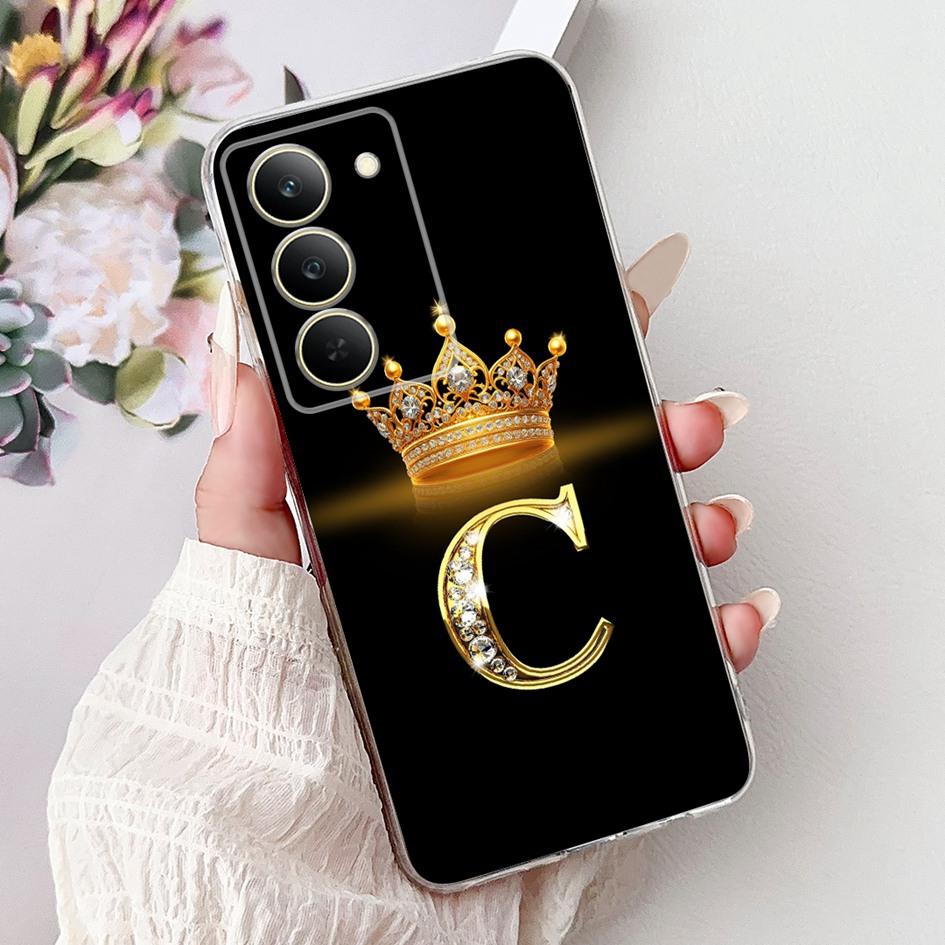 Для Realme 14x 5G Чехол Роскошные Буквы Короны Мягкий Силикон Тонкие Чехлы для Телефона Для OPPO Realme 14x Задняя Крышка на Realme14x Защитный Чехол