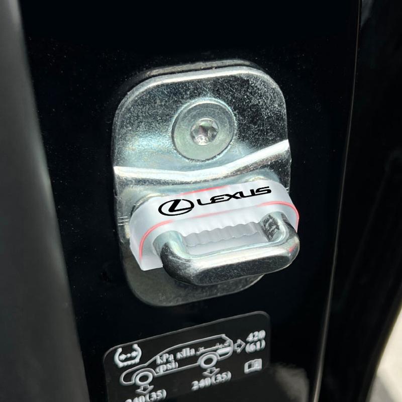 4Pcs Silicone Door Lock Buckle Silent Shock-absorbing Pad For Lexus F SPORT GS GX IS LS LX CT LC RC LBX NX RX 350h 450h UX 300eKT6