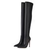 Thigh High Boots For Women 2024 Sexy Point Black Heeled Winter Women's Over the Knee Boot Long Party Fetish Dance Shoes Lady