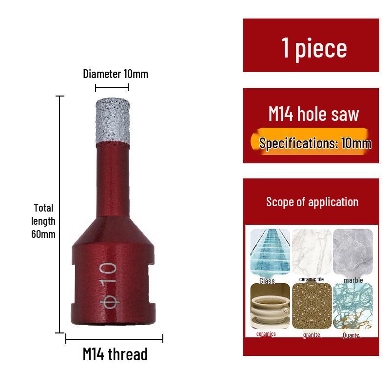M14 Алмазная коронка паяная для плитки, мрамора, камня, стекла - Насадка для угловой шлифмашины для расширения отверстий