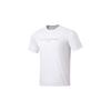 Li Ning Mens Fitness Series однотонная спортивная футболка с буквенным принтом и коротким рукавом, мужские топы, стандартный белый цвет ATST593-1