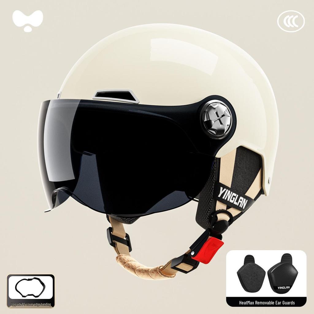 3C Certified Unisex Electric Vehicle Double Visor Motorcycle Helmet, Winter-Ready for Adults