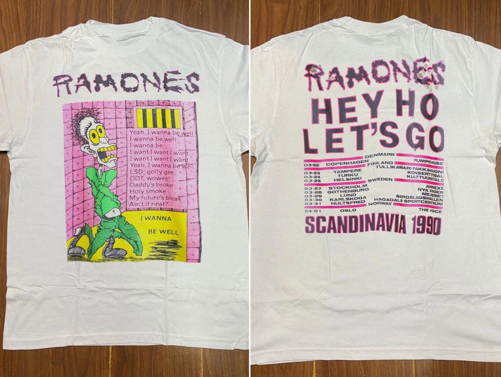 1990 Ramones Hey Ho Let's Go Скандинавия Концертная Футболка 2 стороны Размер M046 Унисекс Футболка