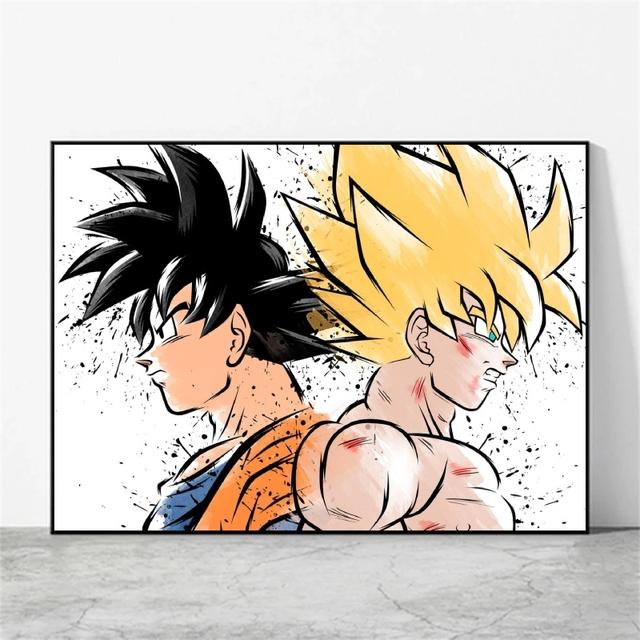 Canvas Art Painting Dragon Ball Wukong Wall Decoration Modern Living Room Cartoon Character Picture Poster
