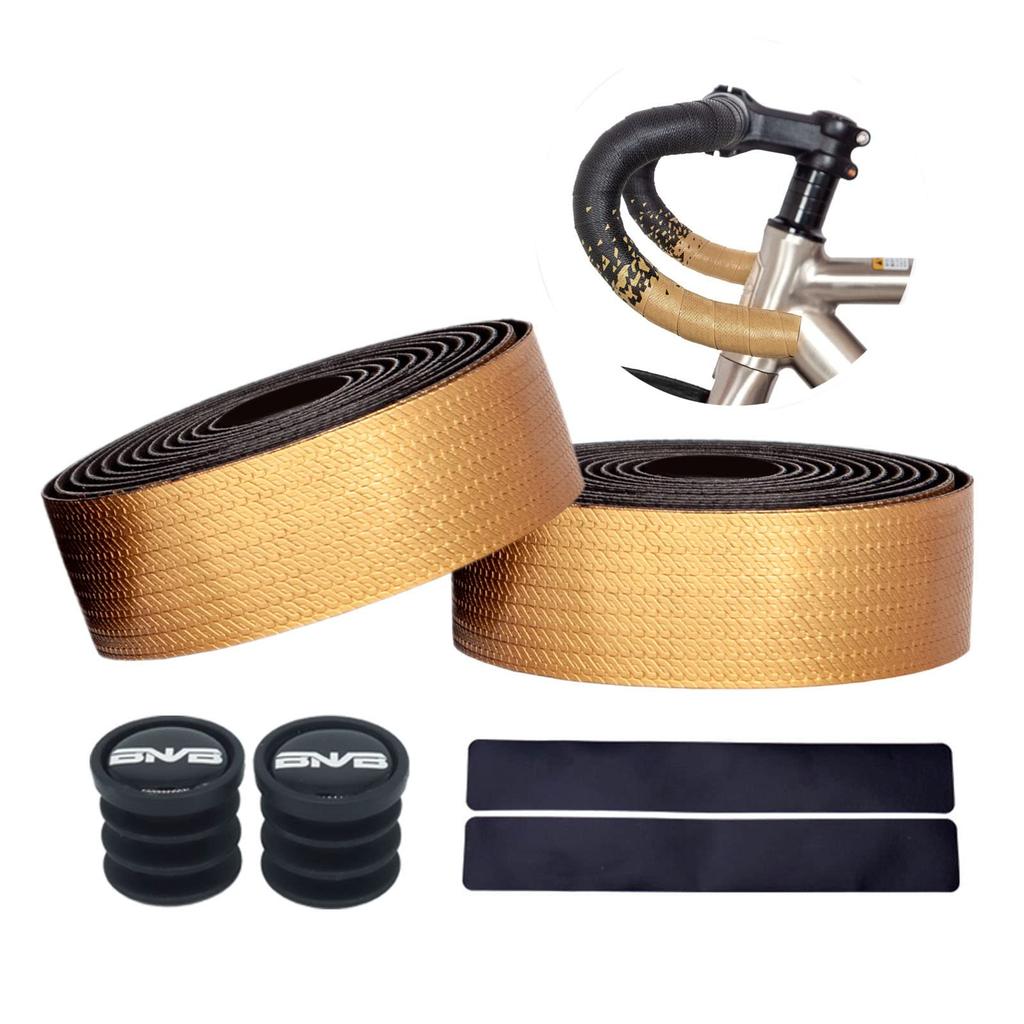 PLATTBK Bicycle Bar Road Bike Handlebar Tape with End Caps and End Tape Tape, EVA/PU,