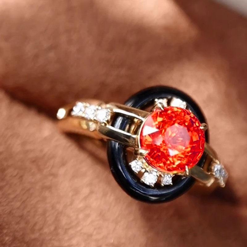 BELLA BOX French Retro Fantawild Stone Jewelry Adjustable Ring Suitable For Women's Wedding Parties Fashion Jewelry