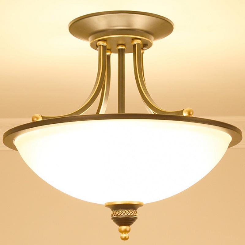 American Retro Semi-Flush Mount Chandelier for Modern Living Spaces - Bedroom, Dining Room, Balcony, Hallway, and Foyer Lighting.