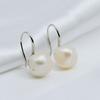 Girls Cute Sterling Silver Earrings Natural White Freshwater Pearl Small Earrings Baroque Style Fish Hook Earrings