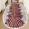 EPeddler Home Modern Zebra Pattern, Washable Non-Slip Leather Base, Oval Fringed, New Generation Kitchen, Living Room and Hallway Carpet