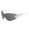 New pentagram sunglasses YK rimless one-piece sunglasses large frame hip-hop street shot personalized sunglasses