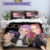 KPOP Hunter 3pcs Bedding Set Duvet Cover Closure Includes 1 Duvet Cover & 2 Pillowcases for All Seasons Bedroom Home Dorm Decor