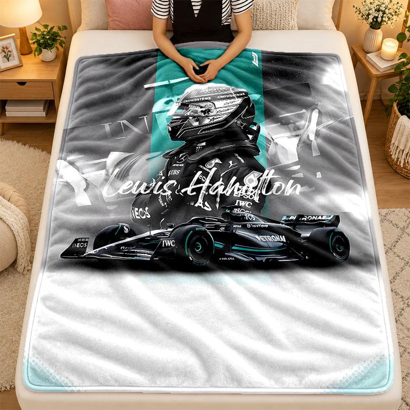 Flannel BlanketLewis Hamilton Warm Soft Throw Blanket for Indoor Sofa Bed Living Room Use