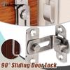 1pc Barn Door Cast Metal Hook Latch Lock Texture Country Rustic Decoration Ornament Toilet Doors Right Angle Sliding Door Buckle