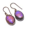 Серьги из фиолетовой медной бирюзы, Ювелирные изделия из меди методом гальванопластики, Серьги с драгоценными камнями, Подарок для нее, Изящные украшения ручной работы