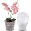 2Pcs Transparent Orchid Pots Flower Planters Side Holes Design Reusable Widely Used Plastic Orchid Pots with Trays