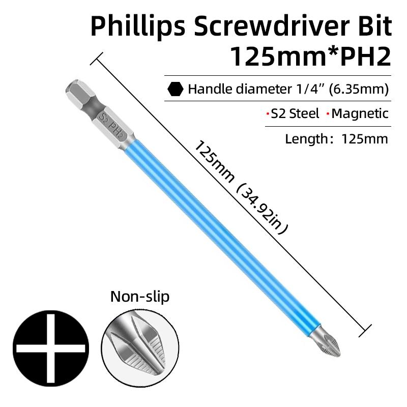 Нескользящие отвертки с крестовой головкой, крестообразная дрель, магнитная отвертка 1/4 дюйма, ручные инструменты PH1/PH2/PH3/PZ1/PZ2/PZ3