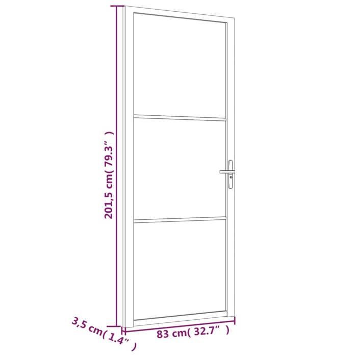 VidaXL Porte intérieure 83x201,5 cm Noir Verre mat et aluminium 350553