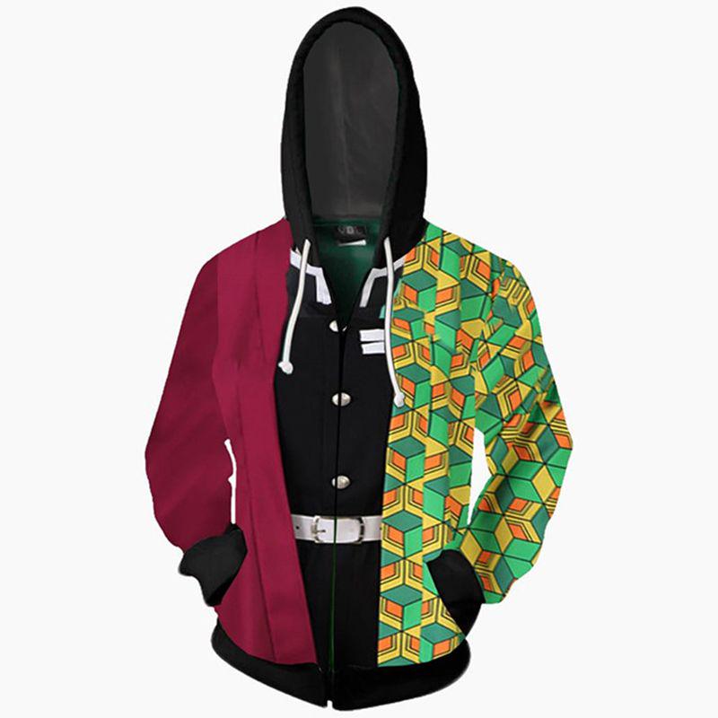 Худи Demon Slayer Kimetsu No Yaiba яркое мягкое на молнии для комфорта