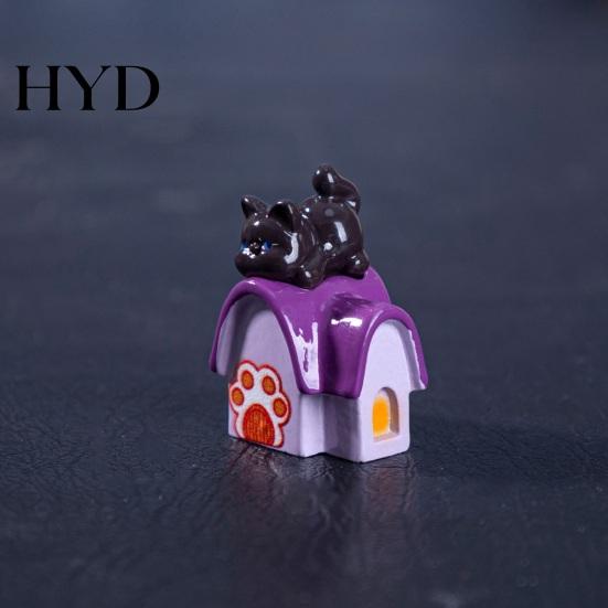 DIY Micro Landscape Decor 3Pcs Halloween Mini Resin Figurines, Miniature Pumpkin Ghost Grim Reaper Outdoor Decoration Castle Statue for Spooky
