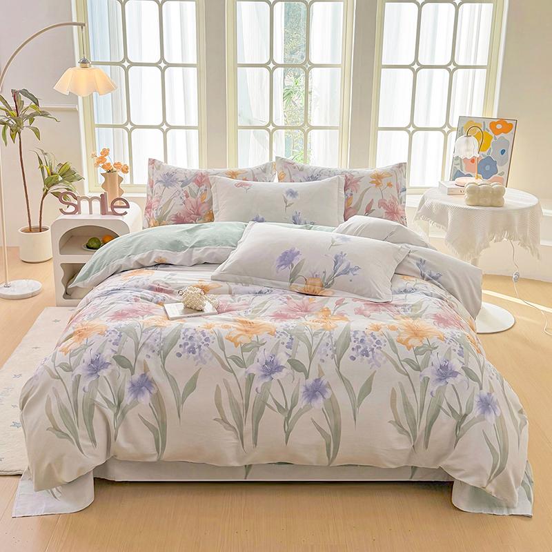 100% Cotton Duvet Cover Set Soft Skin Friendly Quilt Cover Durable All Season Bedding Single Or Set