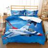 Airplane Fighter Duvet Cover King/Queen Size,flying Fighter Jet Bedding Set for Kids Teens Boys,modern Cool Airplane Quilt Cover