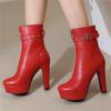 Fashion Fashion Ankle Boots For Women 2025 Autumn Winter High Heels Short Boots Female Platform Red Yellow White Zip Party Shoes 34-46