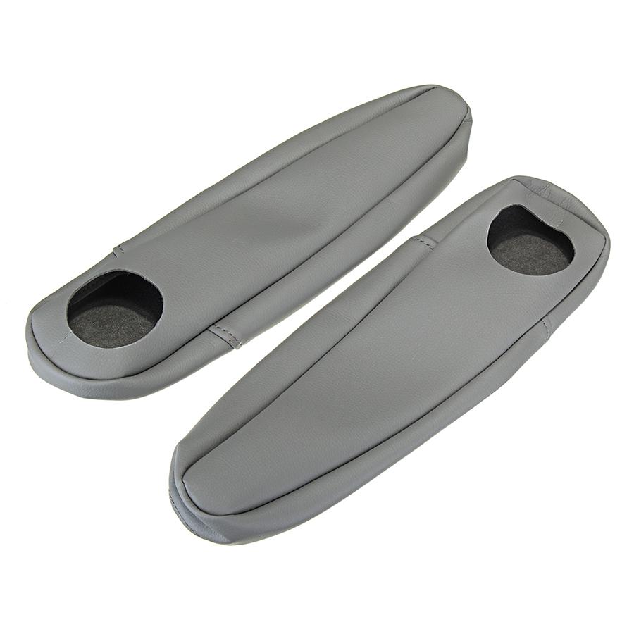 2X Серый Чехол на подлокотник из ПУ кожи Обивка Подходит для Honda Odyssey 2005-2010