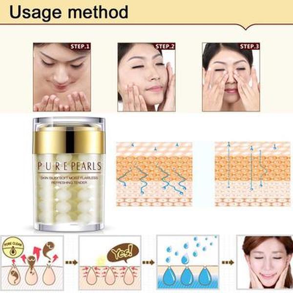 Bioaqua Жемчужный увлажняющий крем для лица, эссенционный крем с гиалуроновой кислотой, гладкая кожа, против морщин, уход за кожей