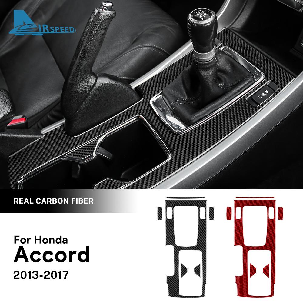 Наклейка из настоящего мягкого углеродного волокна для Honda Accord 2013 2014 2015 2016 2017 LHD Панель центрального переключателя передач автомобиля Накладка на внутреннюю отделку