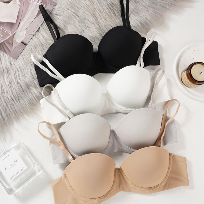 Seamless Push Up Bra for Women Underwire Steel Ring Round Cup Quality Girls Basic Bra Skin-friendly Sexy Bralette Bras