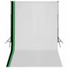 VidaXL Photo Studio Kit and 3 Adjustable Backdrops Cotton 3x5 M