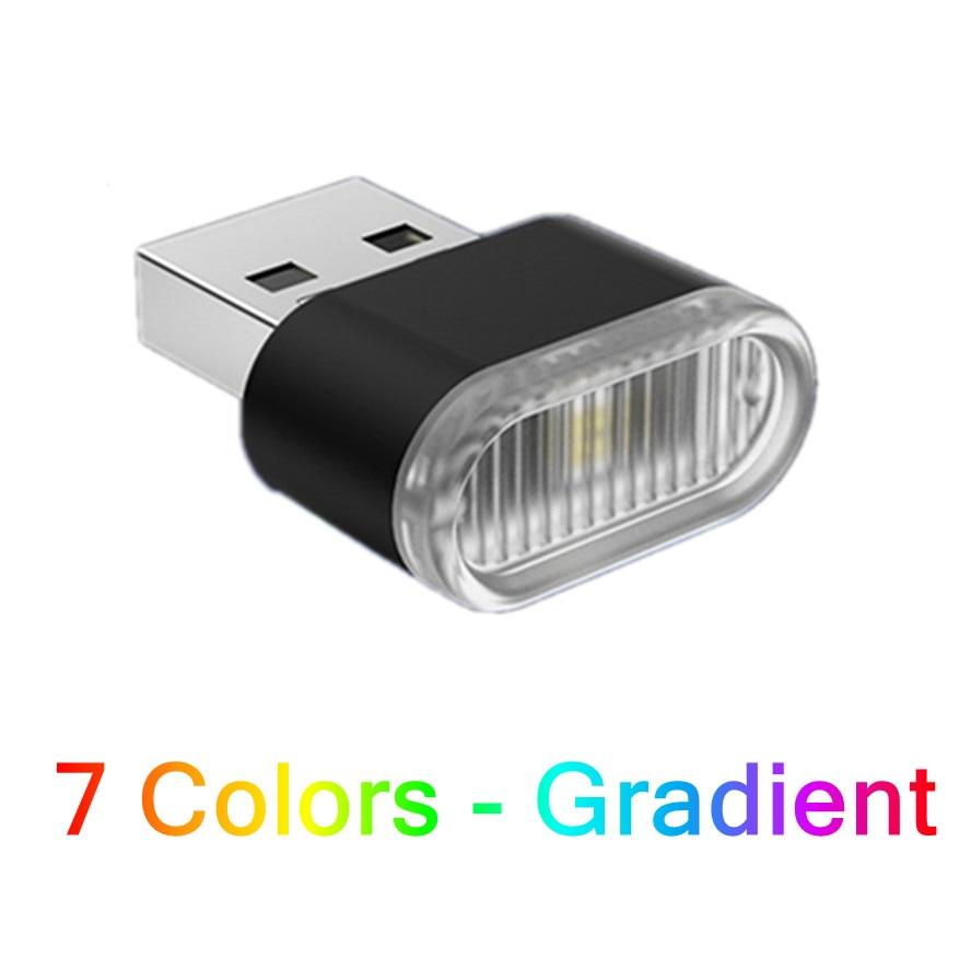 Компактный USB-мини-светодиодный автомобильный светильник для создания атмосферы в салоне с возможностью выбора нескольких цветов